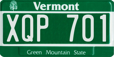 VT license plate XQP701