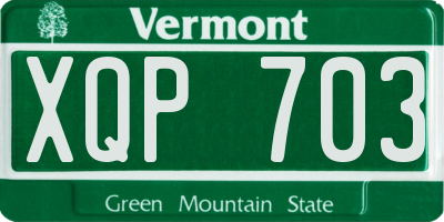 VT license plate XQP703