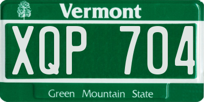 VT license plate XQP704