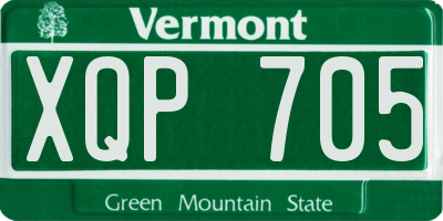 VT license plate XQP705