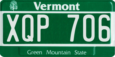 VT license plate XQP706