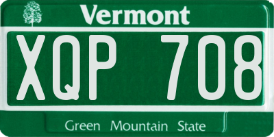 VT license plate XQP708