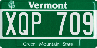 VT license plate XQP709