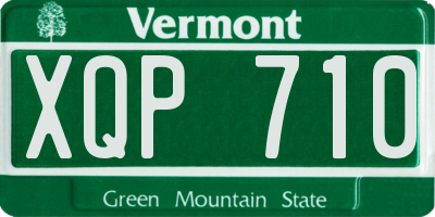 VT license plate XQP710