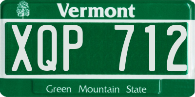 VT license plate XQP712