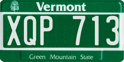 VT license plate XQP713