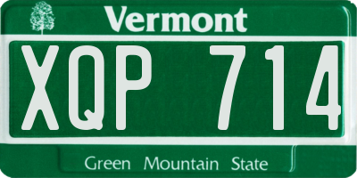 VT license plate XQP714