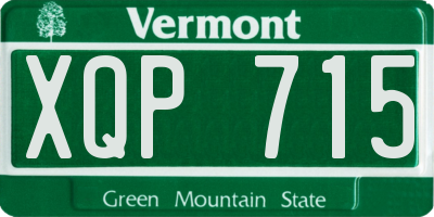VT license plate XQP715