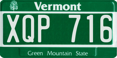 VT license plate XQP716