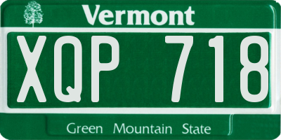 VT license plate XQP718