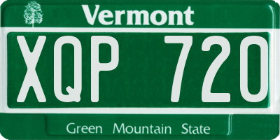 VT license plate XQP720