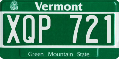 VT license plate XQP721