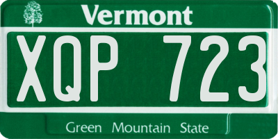VT license plate XQP723