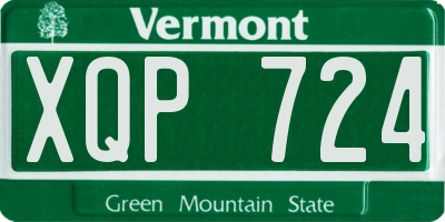 VT license plate XQP724