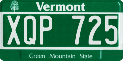 VT license plate XQP725