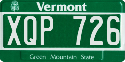 VT license plate XQP726
