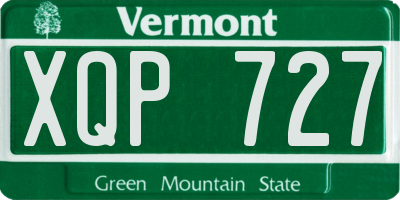 VT license plate XQP727