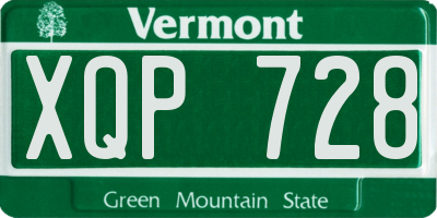 VT license plate XQP728