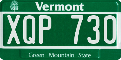 VT license plate XQP730