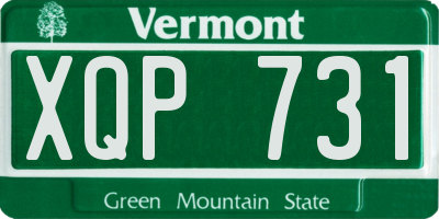 VT license plate XQP731