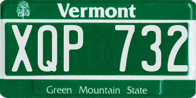 VT license plate XQP732