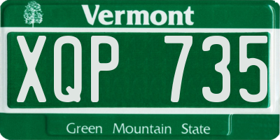 VT license plate XQP735