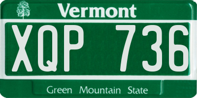 VT license plate XQP736