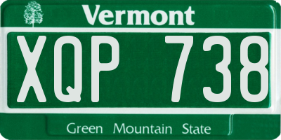 VT license plate XQP738