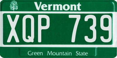 VT license plate XQP739