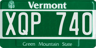 VT license plate XQP740