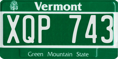 VT license plate XQP743