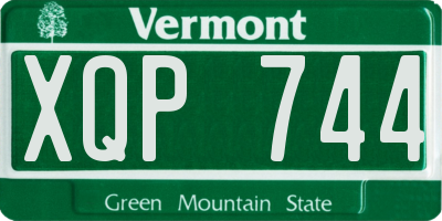 VT license plate XQP744