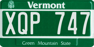 VT license plate XQP747