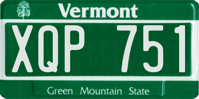 VT license plate XQP751