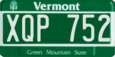 VT license plate XQP752