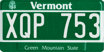 VT license plate XQP753