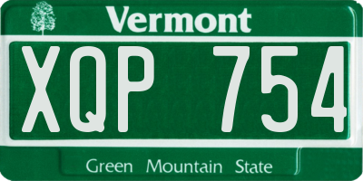 VT license plate XQP754
