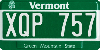 VT license plate XQP757