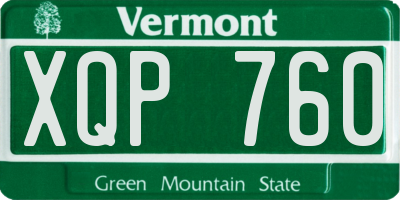 VT license plate XQP760