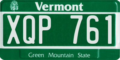 VT license plate XQP761