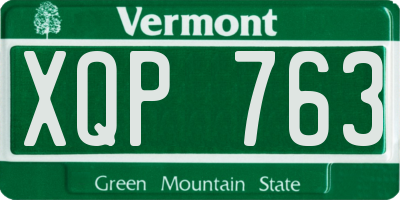 VT license plate XQP763