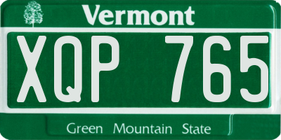 VT license plate XQP765