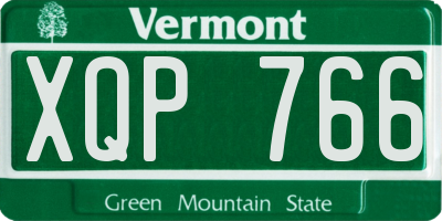 VT license plate XQP766