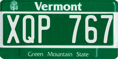 VT license plate XQP767