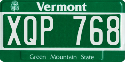 VT license plate XQP768