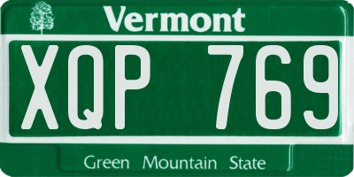 VT license plate XQP769