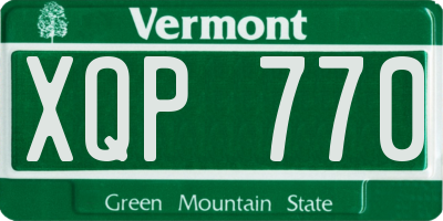 VT license plate XQP770
