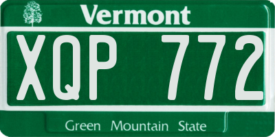 VT license plate XQP772