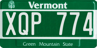VT license plate XQP774