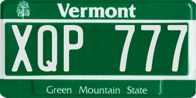 VT license plate XQP777